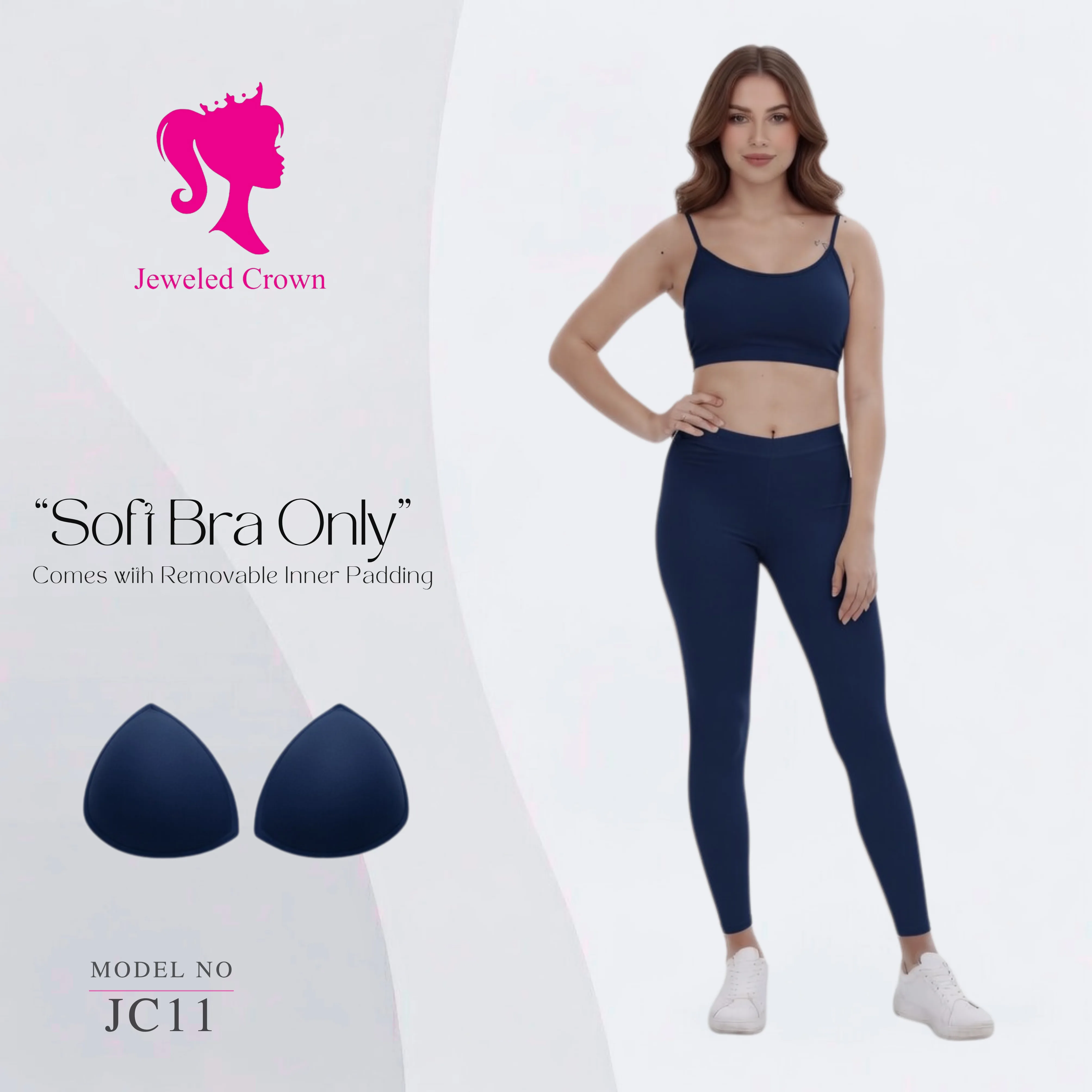 Soft Bra with Removable Padding Navy blue
