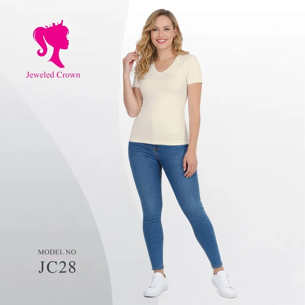 V-Neck Tee Off-White